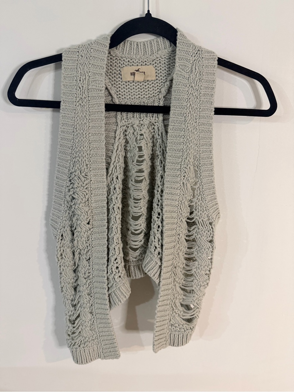 Hollister‎ open front vest gray